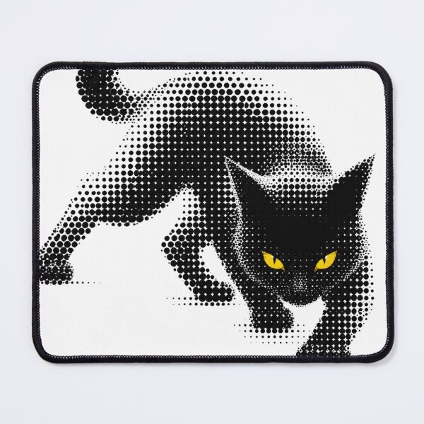 Item preview, Sneaky Halftone Black Cat Yellow Eyes designed and sold by xMErCUrY03x.