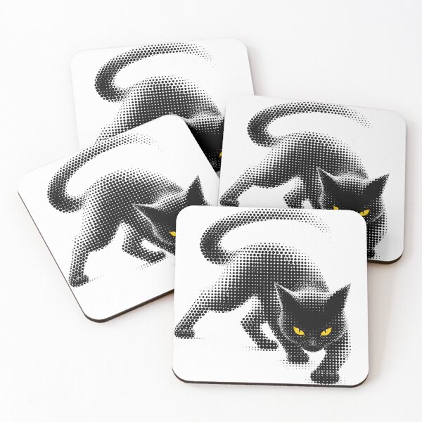 Item preview, Sneaky Halftone Black Cat Yellow Eyes designed and sold by xMErCUrY03x.