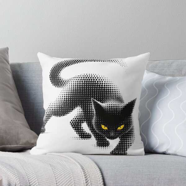 Item preview, Sneaky Halftone Black Cat Yellow Eyes designed and sold by xMErCUrY03x.