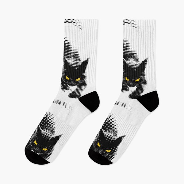 Item preview, Sneaky Halftone Black Cat Yellow Eyes designed and sold by xMErCUrY03x.