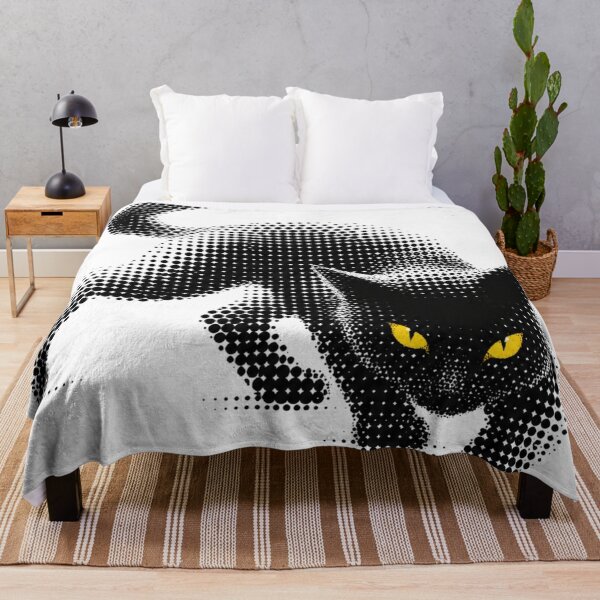 Item preview, Sneaky Halftone Black Cat Yellow Eyes designed and sold by xMErCUrY03x.