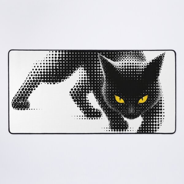 Item preview, Sneaky Halftone Black Cat Yellow Eyes designed and sold by xMErCUrY03x.