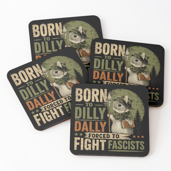 Item preview, Born To Dilly Dally Forced To Fight Fascists Anti-Fascism Political Activist designed and sold by SkeletonsDanger.