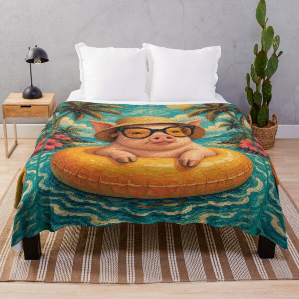 Item preview, Funny Pig Beach Vibes | Tropical Animal Lover designed and sold by merchxwear.