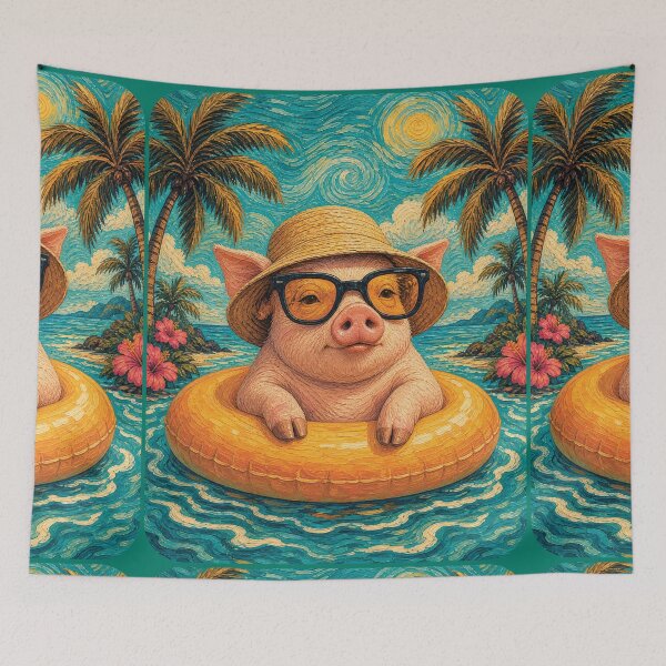 Item preview, Funny Pig Beach Vibes | Tropical Animal Lover designed and sold by merchxwear.