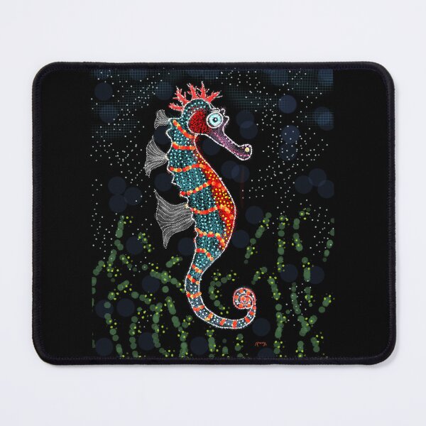 Item preview, Neon Seahorse - Psychedelic Seahorse in Colorful Pointillism - Marine Digital Art - Decoration, Fashion & Gifts designed and sold by Pk-Gn- /(°^°)\.