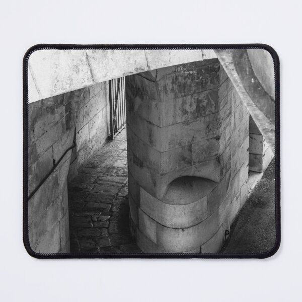 Item preview, Black and White Stone Archway and Narrow Cobblestone Passage With Iron Gate designed and sold by Nmallia.