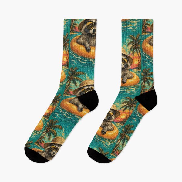 Item preview, Funny Trash Panda Beach Vibes | Tropical Animal designed and sold by merchxwear.
