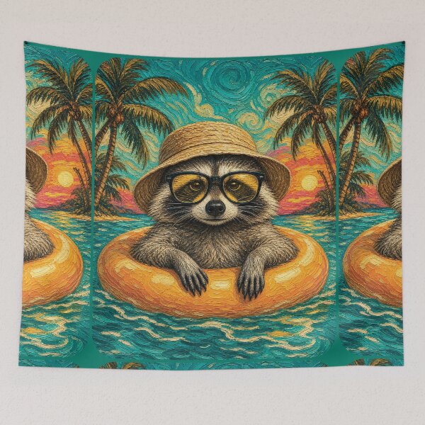 Item preview, Funny Trash Panda Beach Vibes | Tropical Animal designed and sold by merchxwear.