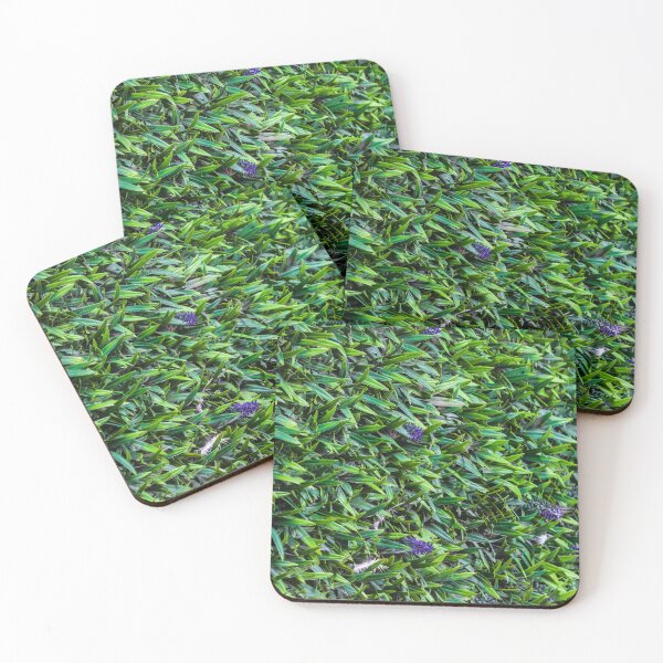 Item preview, Dense Green Groundcover Foliage With Small Purple Flowers And Textured Leaf Pattern designed and sold by Nmallia.