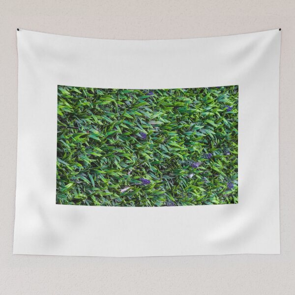 Item preview, Dense Green Groundcover Foliage With Small Purple Flowers And Textured Leaf Pattern designed and sold by Nmallia.