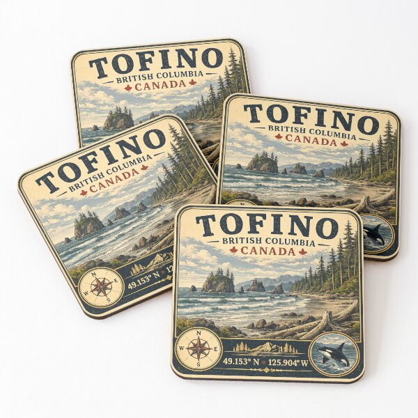 Item preview, Tofino British Columbia Vintage Travel Sticker designed and sold by naturalsurvival.