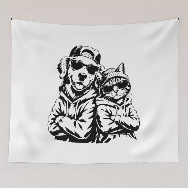 Item preview, Streetwear Dog and Cat Art designed and sold by Snurly.
