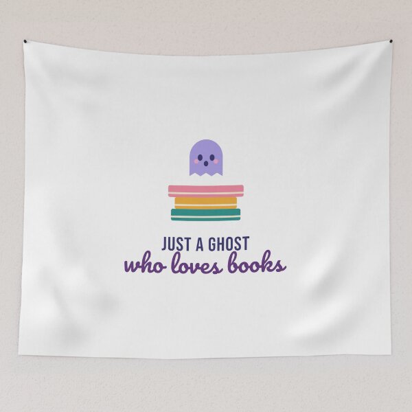Item preview, Just a Ghost Who Loves Books - Bookish Halloween Shirt designed and sold by RankShift.