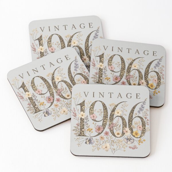 Item preview, Vintage 1966 Pressed Flower 60th Birthday Gift for Women designed and sold by POD DYNASTY | Original Print On Demand T-Shirt Graphics.
