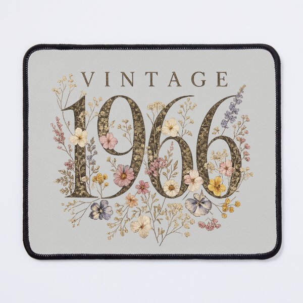 Item preview, Vintage 1966 Pressed Flower 60th Birthday Gift for Women designed and sold by POD DYNASTY | Original Print On Demand T-Shirt Graphics.