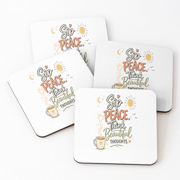 Item preview, Sip Peace Think Beautiful Thoughts Coffee Cup Positive Quote designed and sold by Sneh024.
