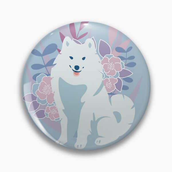 Item preview, Floral Samoyed Dog designed and sold by IvysCreativityHouse.
