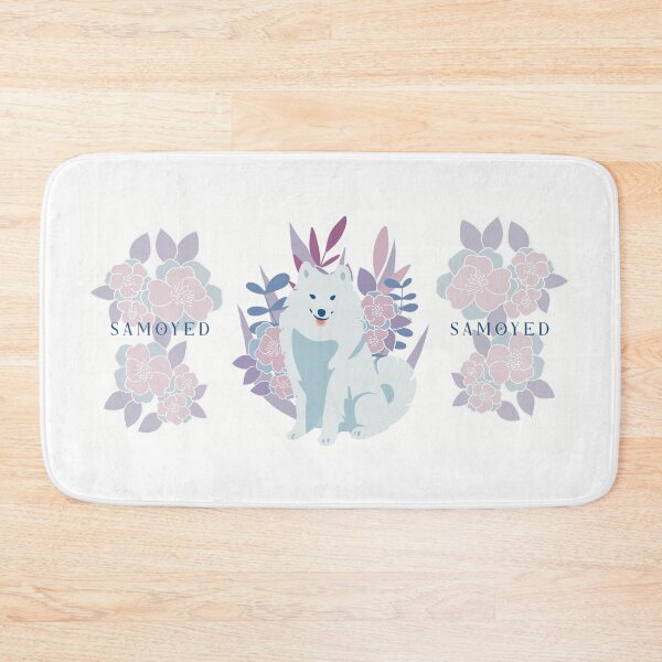 Item preview, Floral Samoyed Dog designed and sold by IvysCreativityHouse.