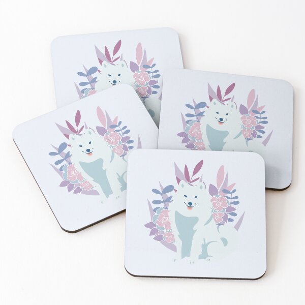 Item preview, Floral Samoyed Dog designed and sold by IvysCreativityHouse.