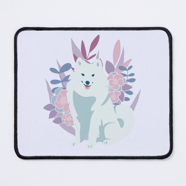 Item preview, Floral Samoyed Dog designed and sold by IvysCreativityHouse.