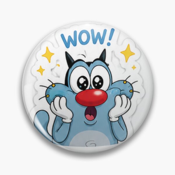 Item preview, Cute Chibi Blue Cat WOW Sticker | Kawaii Cartoon Reaction designed and sold by nouhaZN.