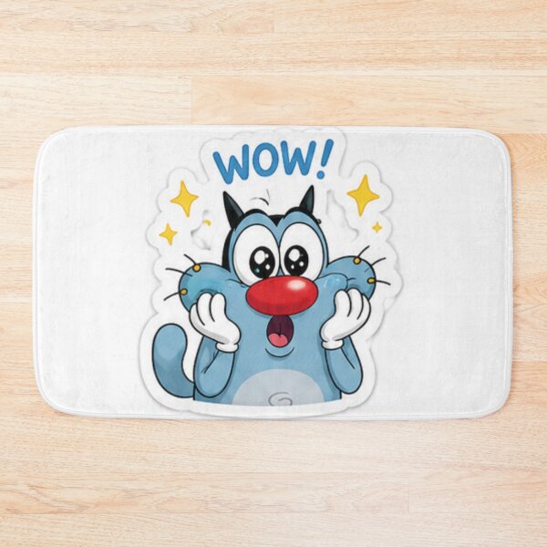 Item preview, Cute Chibi Blue Cat WOW Sticker | Kawaii Cartoon Reaction designed and sold by nouhaZN.