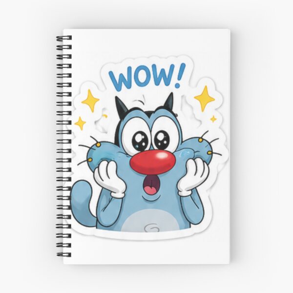 Item preview, Cute Chibi Blue Cat WOW Sticker | Kawaii Cartoon Reaction designed and sold by nouhaZN.