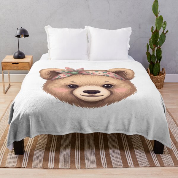 Item preview, Cute Bear Floral Headband Nursery Portrait designed and sold by Oddifys.