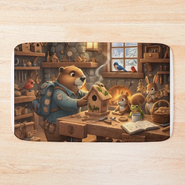Item preview, Happy Beaver Adventures – Woodland Winter Workshop designed and sold by Clothes With Smiling Animals Walt Gral.