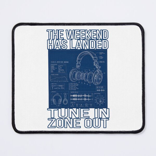 Item preview, The Weekend Has Landed | Tune In Zone Out | Blueprint Headphones | Audio Engineer | DJ | Music Lover | Technical Schematic Design designed and sold by A-T-H.