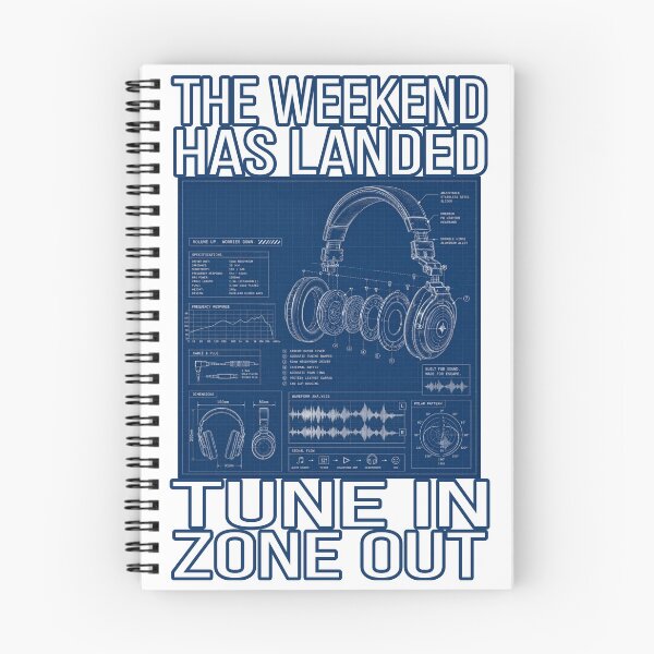 Item preview, The Weekend Has Landed | Tune In Zone Out | Blueprint Headphones | Audio Engineer | DJ | Music Lover | Technical Schematic Design designed and sold by A-T-H.