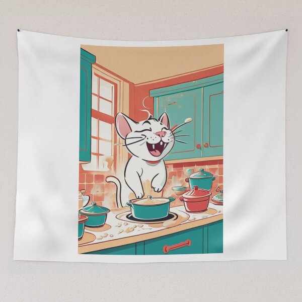 Item preview, Art - Stylized Domestic Feline, Warm and Colorful Ambiance designed and sold by World-Pets.