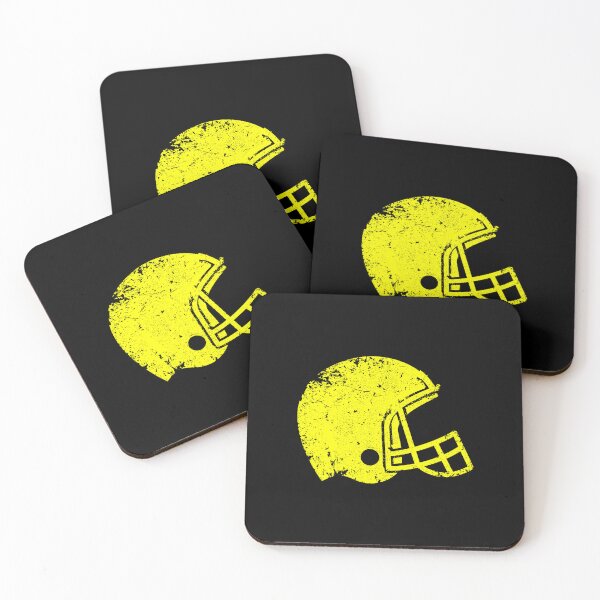 Item preview, Vintage Yellow Football Helmet Silhouette designed and sold by pattern-archive.