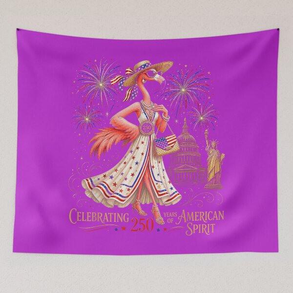 Item preview, Patriotic Flamingo 250 Years Celebrating American Spirit designed and sold by melodycook.