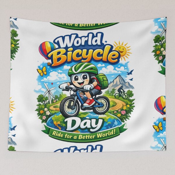 Item preview, World Bicycle Day | Ride for a Better World | Cycling Lover T-Shirt Design designed and sold by GooniSL.