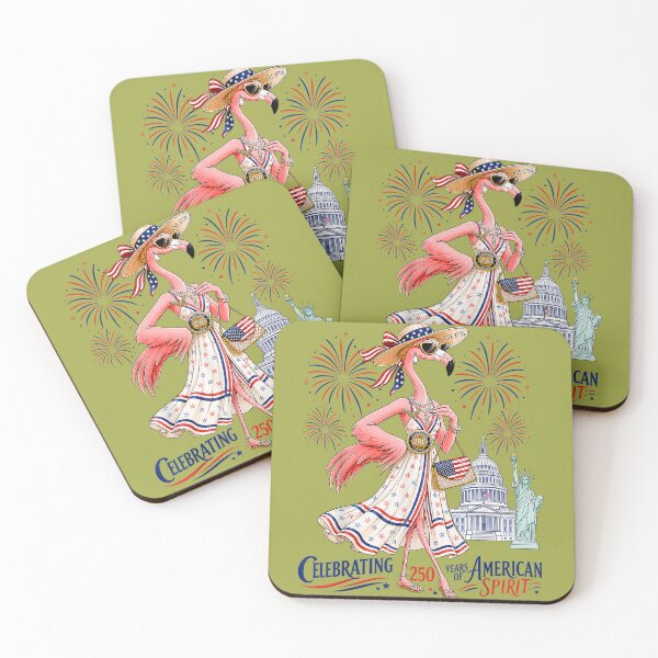 Item preview, Patriotic Flamingo Celebrating 250 Years of American Spirit designed and sold by melodycook.