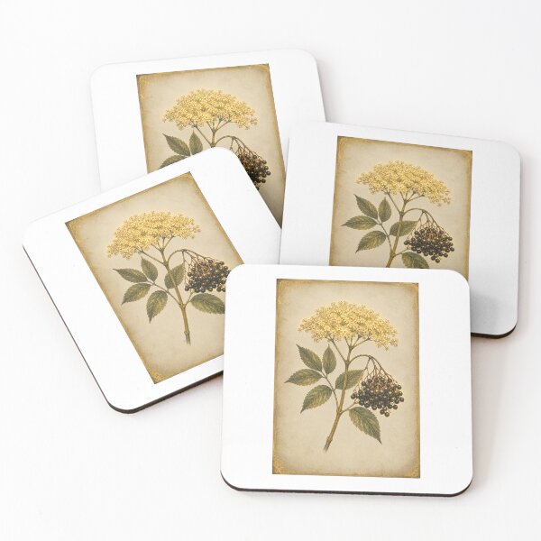Item preview, Elderflower & Elderberry | Folk Apothecary Herb Wall Art | Hedge Witch Gift designed and sold by Brackenlume Studio.