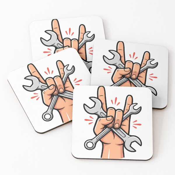 Item preview, Mechanic Hand Rock Sign with Wrenches Funny Auto Mechanic T-Shirt designed and sold by StickerNestYou.