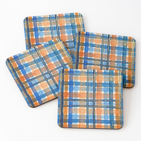 Item preview, Blue Orange Plaid Pattern  designed and sold by GraphicsClub.