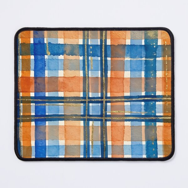 Item preview, Blue Orange Plaid Pattern  designed and sold by GraphicsClub.