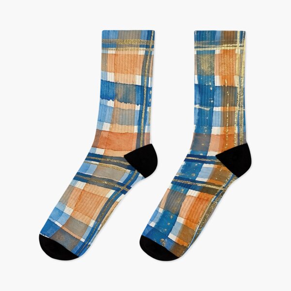 Item preview, Blue Orange Plaid Pattern  designed and sold by GraphicsClub.