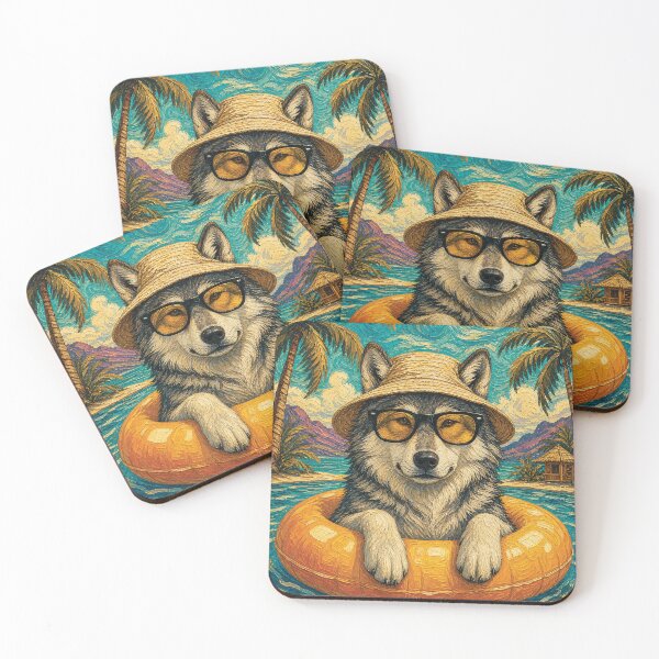 Item preview, Cute Wolf Summer Float | Summer Vacation Animal designed and sold by merchxwear.