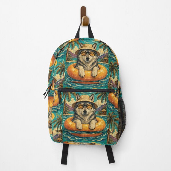 Item preview, Cute Wolf Summer Float | Summer Vacation Animal designed and sold by merchxwear.