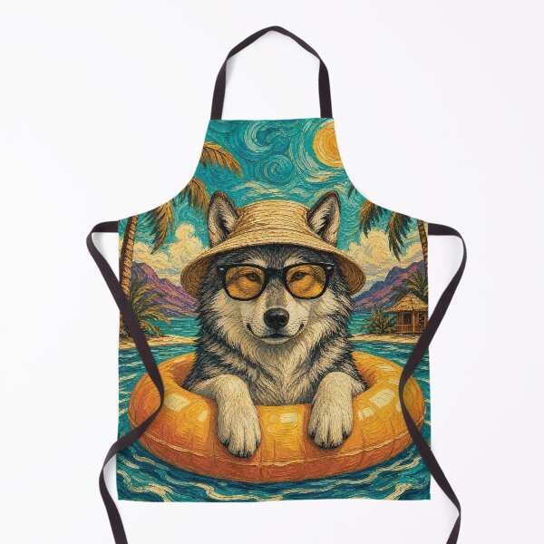 Item preview, Cute Wolf Summer Float | Summer Vacation Animal designed and sold by merchxwear.