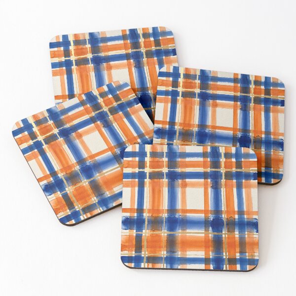 Item preview, Blue Orange Plaid Pattern  designed and sold by GraphicsClub.