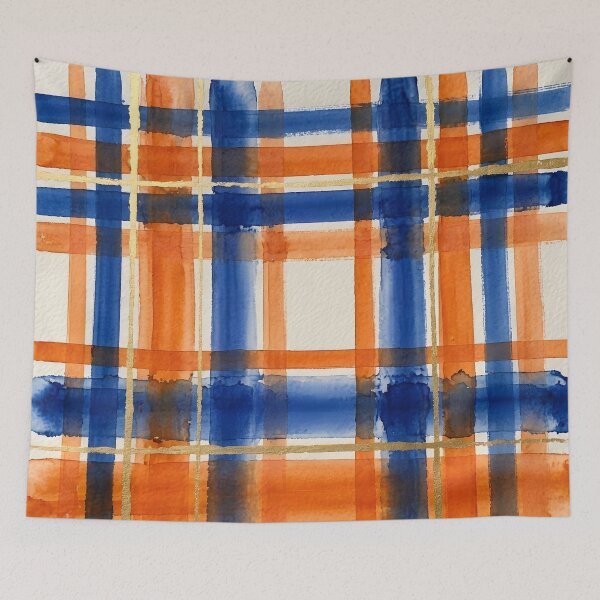 Item preview, Blue Orange Plaid Pattern  designed and sold by GraphicsClub.