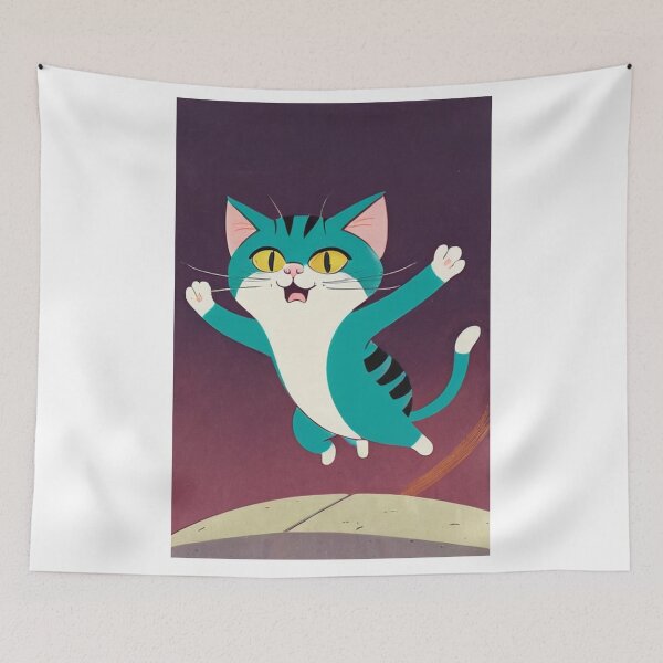 Item preview, Art - Stylized Feline Character, 1970s Children's Illustration designed and sold by World-Pets.