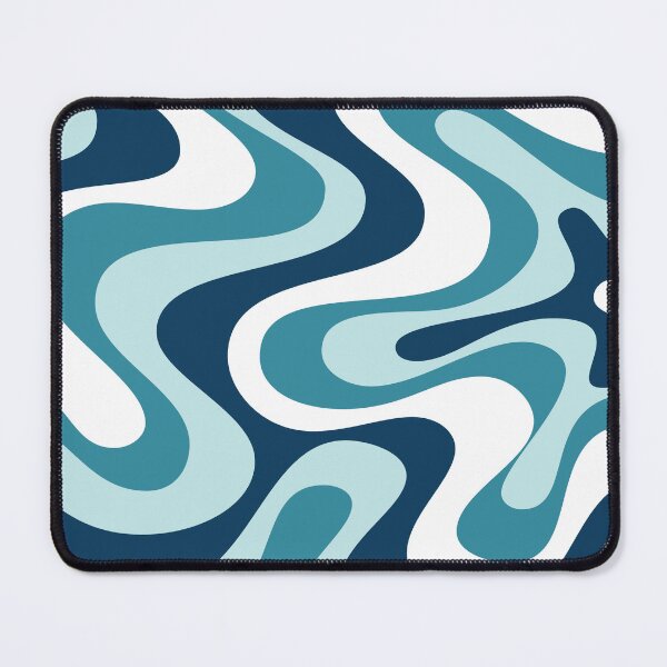 Item preview, Liquid Swirl Retro Abstract in Deep Navy Blue , Light Teal, and Medium Teal Blue, Cream, and White designed and sold by Differenceee.