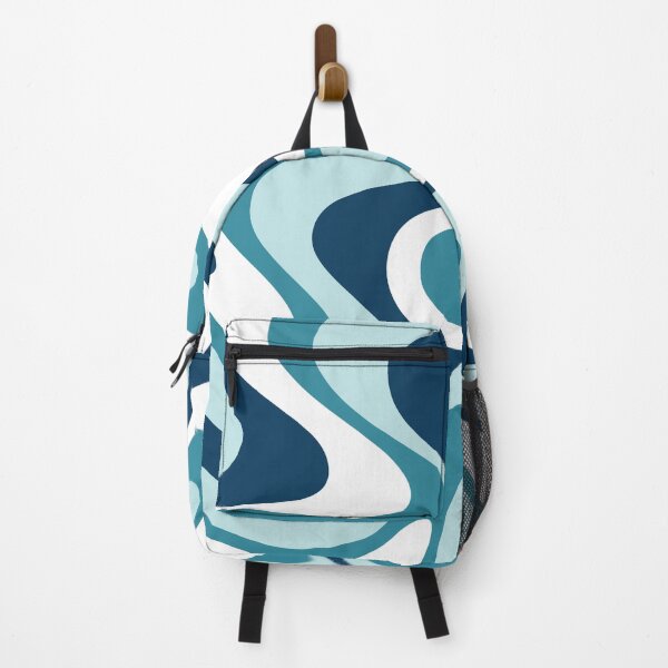 Item preview, Liquid Swirl Retro Abstract in Deep Navy Blue , Light Teal, and Medium Teal Blue, Cream, and White designed and sold by Differenceee.